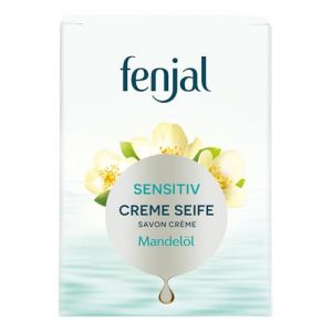 fenjal Savon &agrave; la cr&egrave;me - 100 g, savon v&eacute;g&eacute;talien pour les mains &agrave; l'huile d'amande naturelle, doux pour la peau, parfum fruit&eacute; &ndash; Sensitiv (Nikilko2017, neuf)