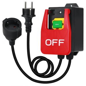 BOSYTRO Interrupteur Monophasé 220 V, Commutateur à Bouton Poussoir, Interrupteur de Sécurité avec prise Interrupteur de machine pour éteindre rapidement la table de fraisage et d'autres appareils (BOSYTRO EU, neuf)