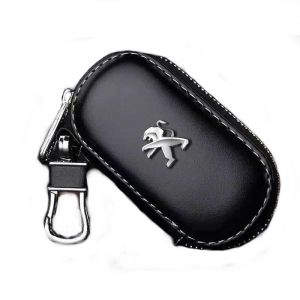 ALINZO Cuir, &Eacute;tuis &agrave; Cl&eacute;s de Voiture, Porte-cl&eacute;s T&eacute;l&eacute;commande, Porte-cl&eacute;s, Accessoires de D&eacute;coration, pour Peugeot 3008 2008 208 108 4008 301 508 408 5008 207 107 4007,Bla-CK (HAI KONG, neuf)