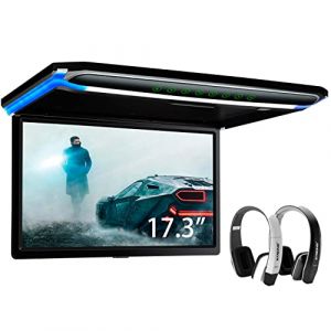XTRONS&reg; &Eacute;cran TFT num&eacute;rique ultra-mince Full HD 1080P avec port HDMI 1920/1080 Full High Definition pour montage sur le ciel de toit de voiture 17,3" et affichage 16/9 (Estock1, neuf)