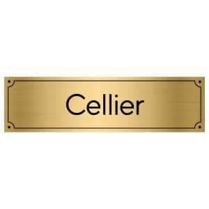 Plaque D&eacute;corative de Porte Cellier - Dimensions 14,5 x 4 cm - Qualit&eacute; Sup&eacute;rieur Par Gravure Laser sur Support PVC Aspect Or Bross&eacute; (Forum France, neuf)