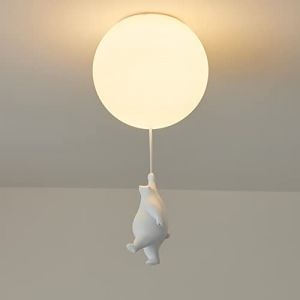 LNOPRPYS 15cm, Moderne Ours Polaire Lumières Lustre pour Enfants Abat-Jour Givré Lustre Sphérique Mignonne Lumières De La Chambre Garçon Fille Chambre Plafonnier Lustre D'éclairage Plafonniers (Lonely Wine, neuf)
