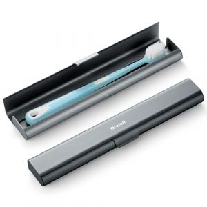 Oralphi Étui de Voyage en Aluminium pour Brosse à Dents, Support de Brosse à Dents de Voyage Portable, boîte à Dents Manuelle Durable pour Voyage, Salle de Bain, Camping, Voyage d'affaires, Gris (Oralphi-FR, neuf)