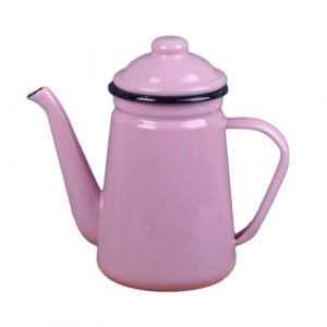Gralara Cafetière en émail 1,1 l, Bouilloire à café, théière, Bouilloire à Eau pour la Maison et l'extérieur, Rose (GUOHUII, neuf)