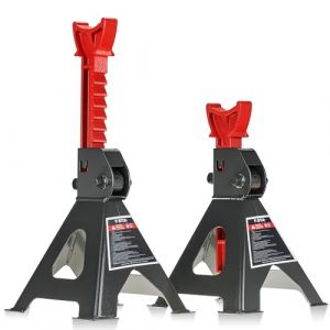 Chandelles de Levage - Chandelles à crémaillère - Supports de Levage - Capacité de Charge 3 Tonnes - 1 Paire (2 Pièces) - Hauteur réglable 290-420 mm - 3T - 3000KG (Felgeo, neuf)