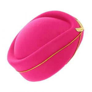 SAFIGLE Chapeau D'hôtesse Chapeau Accessoire De Casquette Femme Hôtesse De L'air Robe De Pilote De Vol Femme Casquette Hôtesse De L'air Costume De Vol Imitation Monny Rosé (Grand Di, neuf)