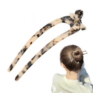 Épingle à cheveux française en forme de U, épingle à cheveux en acétate de cellulose avec nœud papillon, épingle à cheveux en forme de U, épingles à cheveux françaises, épingles à cheveux en forme de (yiyuxa, neuf)