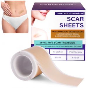 ALIIP Pansement Silicone Cicatrice, Bandes de Silicone M&eacute;dical R&eacute;utilisables pour Cicatrices de C&eacute;sarienne, Chirurgie, Br&ucirc;lures, Acn&eacute;, Imperm&eacute;able et Confortable, 4 * 150CM (ALIIP, neuf)