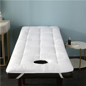 Highdi Matelas de Lit de Beauté avec Trou pour Le Visage, Pliable Doux Conforts Matelas Salon de Beauté à Tête Carrée pour Spa, Table de Massage, Lit de Massage (80x190cm,Blanc) (Highdi, neuf)