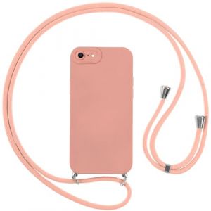 Vauki Coque pour iPhone 8/iPhone SE 2020/iPhone 7/SE 2022 avec Cordon, Etui avec Collier - Tour de Cou Lani&egrave;re en Corde - Silicone Housse avec R&eacute;glable Chaine pour iPhone 8, Bandouliere - Rose (HARMONIQUE WAY, neuf)