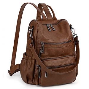 UTO Femme Sac porté Dos Cuir Synthétique Sac à Dos Purse Convertible Tassels Rucksack Brun (UTO Bag, neuf)