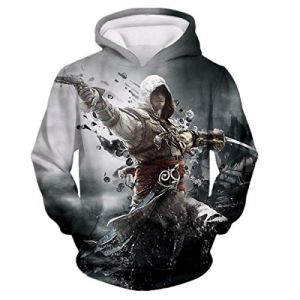 CHENMA Hommes Assassin's Creed Cosplay 3D Imprimer Pull Sweat &agrave; Capuche avec Poche Kangourou (CHENMA-EU, neuf)