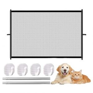 UIEXAY Barrière De Sécurité Rétractable 110*72 Cm, Barriere De Securite Enfant Extensible, Barriere De Securite Enroulable Pour Enfants Et Aux Chiens Petits Moyens, Grands Avec 4 Crochets Et 2 Tubes (Behaodian Store, neuf)
