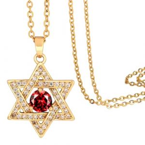 MidSmile Pierre de naissance Collier &eacute;toile de David: collier avec croix Y2K | &Eacute;toile &agrave; six points avec croix collier gothique cadeau pour femme (LagavaDirect-UK, neuf)