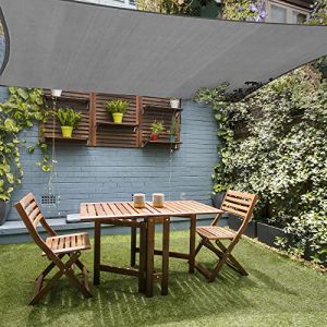 HAIKUS Voile d'ombrage Rectangulaire 2,5x3 m, Toile Ombrage HDPE Respirant (185g/㎡), Filet dombrage Rectangle 3x2,5 m avec Protection UV pour Patio Jardin Terrasse Extérieur, Gris (Bleu Eden, neuf)