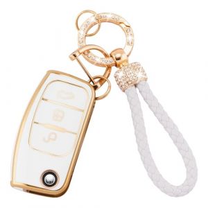 Koaudb Étuis pour clés de Voiture Porte-clés compatibles avec Ford Focus 3 Boutons Fiesta Galaxy Kuga C-Max S-Max Mondeo MK4 Flip Folding Key Fob (Frd-3F) (Koaudb, neuf)