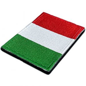 Écusson Drapeau Italie avec Velkro - Écussons 100% Brodés pour Vêtements - Écussons Pays et Drapeaux Europe - Écussons pour sacs à dos - Bouclier d'Italie (Drapeau) (Atodaleche, neuf)