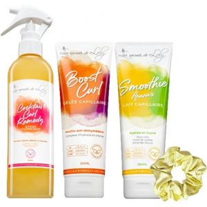 LES SECRETS DE LOLY - Boost Cocktail Pack - 1 Curl Remedy 325ml + 1 Boost Curl Gelée 250 ml + Lait Hydratant Smoothie Ananas 250 ml + 1 Chouchou offert couleur aléatoire (Mon Shop Beauté ⭐⭐⭐⭐⭐, neuf)