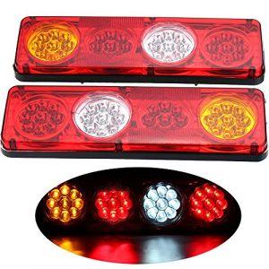 Feux Arrière pour Remorque, HEHEMM 36 LED Feux Remorque Led Rampe EclairageRemorque Imperméable Lampe de Feux Arrière de Voiture Feux D'arrêt de Frein Voyant Feu de Recul Lumière Externe 24V (HEHEMM, neuf)