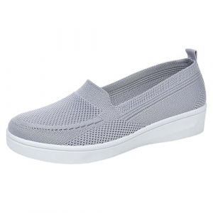 Chaussure Compensee Femme Chaussures Orthopédiques pour Femme sans Lacets Orthopédique Baskets Respirant Maille Marche Sneakers Légères Antidérapantes Tennis Basquettes Grey 39 (yinglanbaihuo, neuf)
