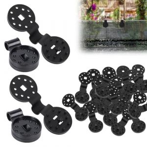 Attache Brise Vue 60 Pièces, Clip Spécial avec Œillet, Clips de Fixation pour Bache Noir, Anti-Oxydation Fixation Brise Vue, Pinces en Plastique de Tissu D'ombre pour Filet D'ombrage Tissu Coupe-Vent (UP LII, neuf)