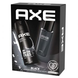 Axe Coffret cadeau Homme Black avec 2 produits, un d&eacute;odorant bodyspray de 200 ml et une eau de toilette de 100 ml au parfum masculin et frais aux notes de baies noires et de bois de c&egrave;dre (andyfrance, neuf)
