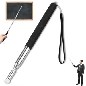 Pointeur Pr&eacute;sentation Extensible, Baguette T&eacute;lescopique R&eacute;tractables,B&acirc;ton de Pointeur pour Enseignants en Inox,S'&eacute;tend Jusqu'&agrave; 1m,pour Enseignement Classe Guide, Noi (HYKJ-SHOP, neuf)