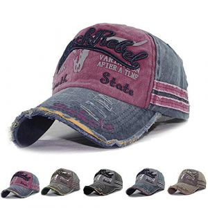 LYworld Casquette de Baseball Unisexe R&eacute;glable Bonnet de Golf Vintage Jeans Anti-UV Protection Cap Hip-hop Mode Sport - Rouge - Taille unique (LYworld, neuf)