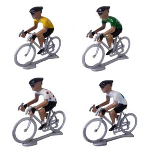 OPO 10 - Lot de 4 Figurines de Coureurs Cyclistes du Tour de France 5cm en métal (easy-shop-express, neuf)