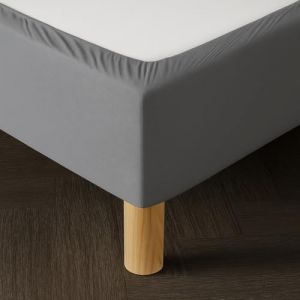 Cache Sommier 90x200 Gris &ndash; Tissu Doux et Extensible &ndash; Rendu Impeccable &ndash; Facile &agrave; Installer (Dahlica Fr, neuf)