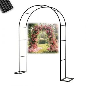 Arche de Jardin, Arceau à Rosiers en Métal, Treillis de Pergola Largeurs 80 140 200 240 300 400 cm, Tuteur Tonnelle Extérieure, Support pour Plantes Grimpantes, Décoration Mariage(L240 x H250 cm) (ZTJSLD, neuf)