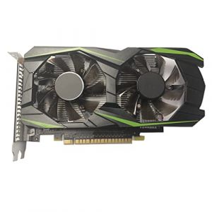 GTX1050TI Carte graphique de jeu 4 Go DDR5 PCI-E 2.0 16X haute vitesse pour ordinateur de bureau, double ventilateur, plaque arrière en métal, noir (SpirWoRchlan, neuf)