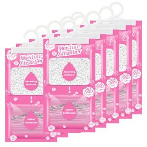 Boadw Déshumidificateur suspendu 10 x 230 g avec parfum, absorbeur d'humidité pour cave, chambre à coucher, buanderie, contre l'humidité, anti-moisissure, sac déshydratant – Parfum rose (boadw, neuf)