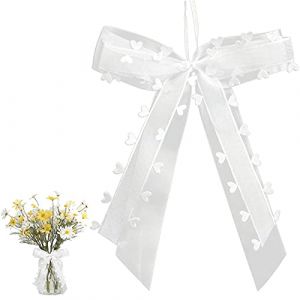 30PCS Noeud Voiture Mariage,Noeud Blanc Decoration,Décoration de Voiture Mariage,De Mariage Nœuds,Noeud Blanc Satin,Noeud Voiture,pour décoration de Voiture,Mariage,décoration de Table,Papier Cadeau (ZHANGYUMEI LIMITED, neuf)