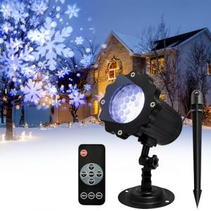 ProjecteurS NoelS Exterieur,IP65 Étanche ProjecteurS De Flocons De Neige avec Télécommande,Projecteur De Noel Neige,Projecteur De Flocon De Neige D'extérieur pour Noël New Year Jardin Yard (CANZHOUH, neuf)