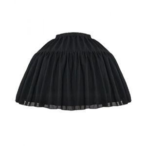 Vlazom Jupon Femme 2 Couches Cerceaux Court Jupon sous Robe de Mariée Soutien Jupes Doublure Tulle Vintage Fond de Robe，Noir，XL-3XL (Vlazom, neuf)