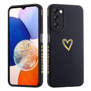 LENGRACE pour Samsung Galaxy S23 5G Motif Coeur d'amour Coque,Doré Mignon Étui Protection pour Femme Fille Silicone TPU Antichoc Coque-Noir (NEINEI, neuf)