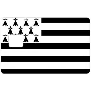 Sticker pour carte bancaire format US Breton Drapeau, Dicernez votre carte bancaire, 100% Made in France (Sticker FR, neuf)