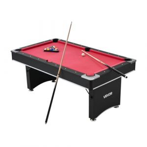 VEVOR Table de Billard 1835 mm, kit de Billard Portable, Pieds r&eacute;glables, Ensemble d'accessoires complets avec Boule, Queue, Support, Craie et Pinceau, pour Domicile, Club, Noir avec Tissu Rouge (VEVOR Direct Store FR, neuf)