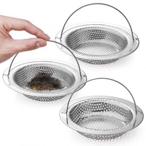 VEPEPE 2/3 PCS en Acier Inoxydable Filtre Evier Cuisine avec Poignée, Grille Evier Cuisine avec 3 Brosses, Noir Grille pour Évier de Baignoire Salle Bain (3, Argenté) (LINGCHAO, occasion)