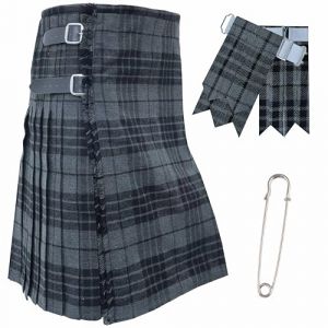 Kilts pour homme &ndash; Tartan &eacute;cossais traditionnel 4,6 m 453,6 g de laine acrylique de qualit&eacute; sup&eacute;rieure, kilts tartan faits &agrave; la main avec 3 sangles en cuir &ndash; Comprend des jarreti&egrave;res de kilt et une (Kilt Mania, neuf)