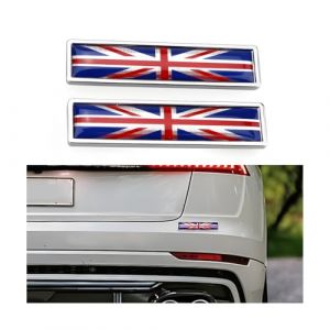 JNNJ Autocollants M&eacute;tal Personnalis&eacute;s Voitures, Autocollant Logo M&eacute;tal Voiture Autocollant Drapeau National, Drapeau Automobile Autocollant M&eacute;tallique Aile Voiture Style Moto Accessoires(Anglais) (KJHmaoyi, neuf)