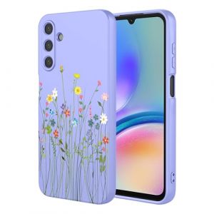 ILING Coque pour Samsung Galaxy A05S, Tr&egrave;s Mince &Eacute;l&eacute;gante Fleurs Vignes ou Panda Mignons Design Housse, Souple Silicone Liquide TPU Bumper Antichoc Mat Femme &Eacute;tui (Mauve A97) (Wanten, neuf)