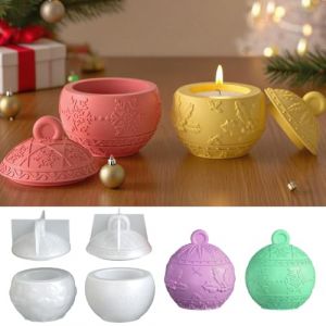Moules en Silicone de No&euml;l,4 Pi&egrave;ces Moule de No&euml;l,Moules en Pl&acirc;tre pour Couler,Moule en Silicone pour Bougies,Flocon de Neige,pour Travaux Manuels,Pl&acirc;tre,Bougies,Bricolage (CHENBOOW, neuf)