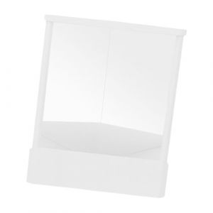 mophrati Miroir de maquillage non r&eacute;versible, id&eacute;al pour coiffeuse table de chevet. Image claire et lisse. Cadeau parfait pour la d&eacute;coration chambre, blanc, 23 x 19 cm (eliberatey, neuf)
