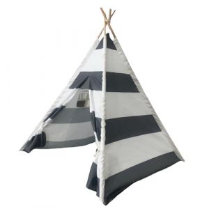 Benebomo tipi Tente, Rayures Grises et Blanches, Tente Wigwam Indienne pour Jardin, Maison de Jeux d'int&eacute;rieur (Sunfunny, neuf)