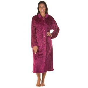 Slumber Hut Robe de chambre boutonn&eacute;e textur&eacute;e Tailles 38 &agrave; 54, Rose fonc&eacute;, 38-40 (Undercover Hosiery & Lingerie, neuf)