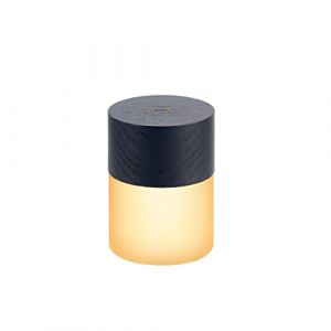Gingko Design Veilleuse Lemelia RVB &agrave; 7 couleurs changeantes, 6 cm de haut, batterie longue dur&eacute;e de vie, chargement USB, 2 modes d'&eacute;clairage, bois certifi&eacute; FSC (noir) G026 (Pizzazz-FR, neuf)