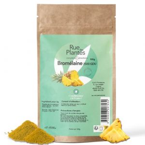 RUE DES PLANTES - Brom&eacute;la&iuml;ne Poudre 100g | Enzyme Naturelle de C&oelig;ur d'Ananas | Digestion et Bien-&ecirc;tre - Compl&eacute;ment Alimentaire Vegan | Made in France (ruedesplantes, neuf)