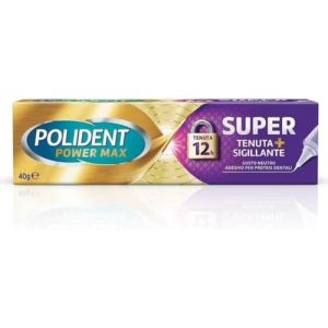 Polident Super &eacute;tanch&eacute;it&eacute; + scellant, adh&eacute;sif pour proth&egrave;se dentaire, limite les infiltrations de nourriture, longue tenue pour toute la journ&eacute;e, 40 g (Farmacia all'Angelo, neuf)